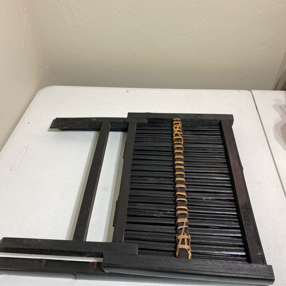 Vintage Bamboo Folding Magazine Rack Record Albums - Picture 6 of 9